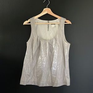 Beautiful J. Crew Silver Metallic Shell/Blouse Size 4